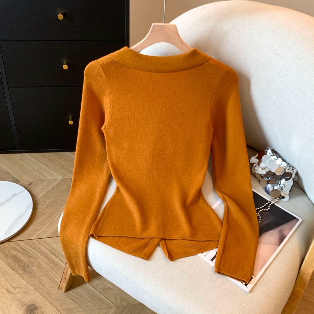 Slim retro cardigan temperament small shirt for women