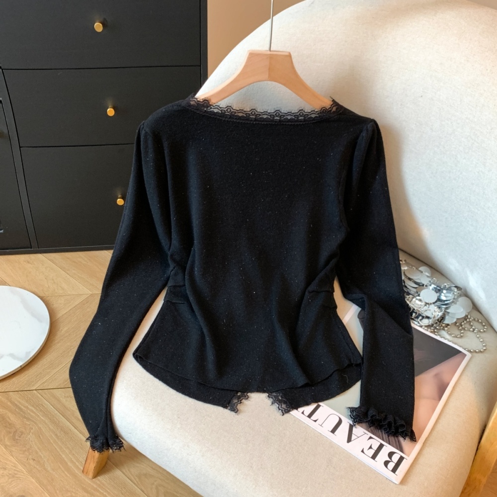 All-match lace sweater autumn and winter tops