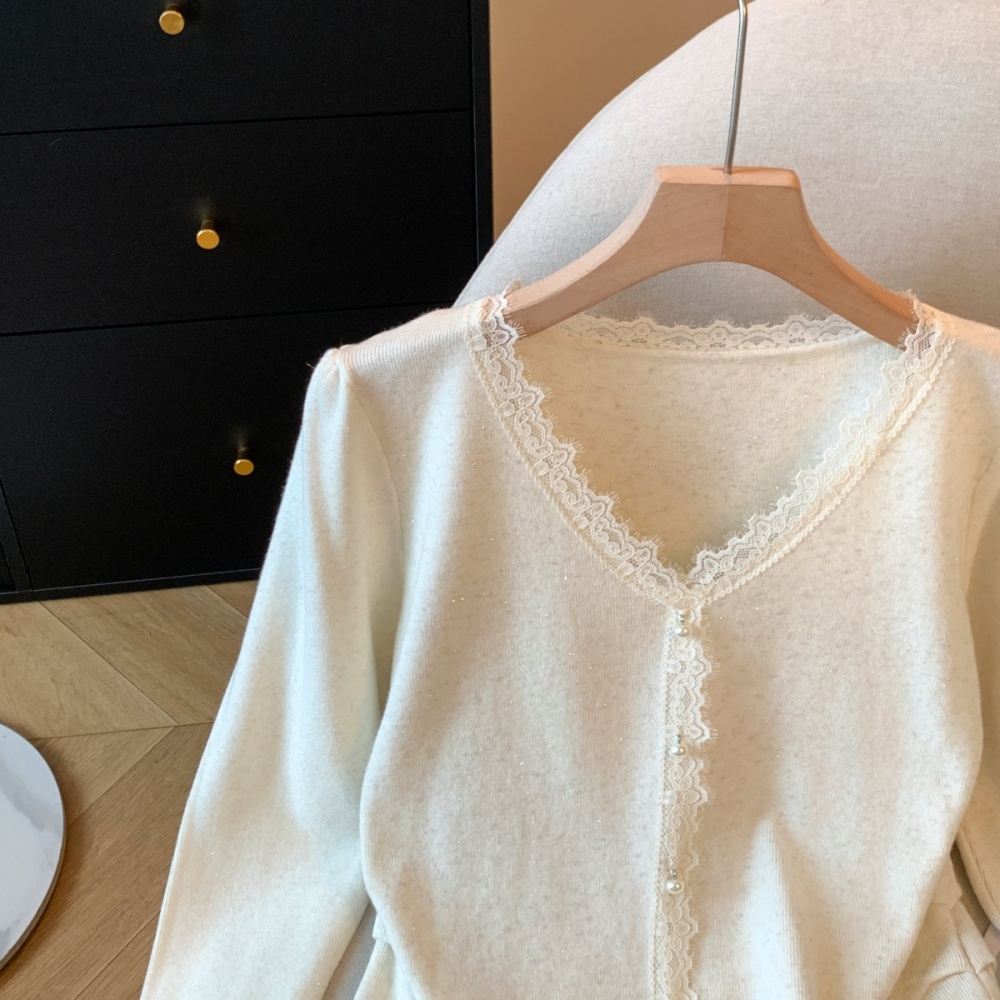 All-match lace sweater autumn and winter tops
