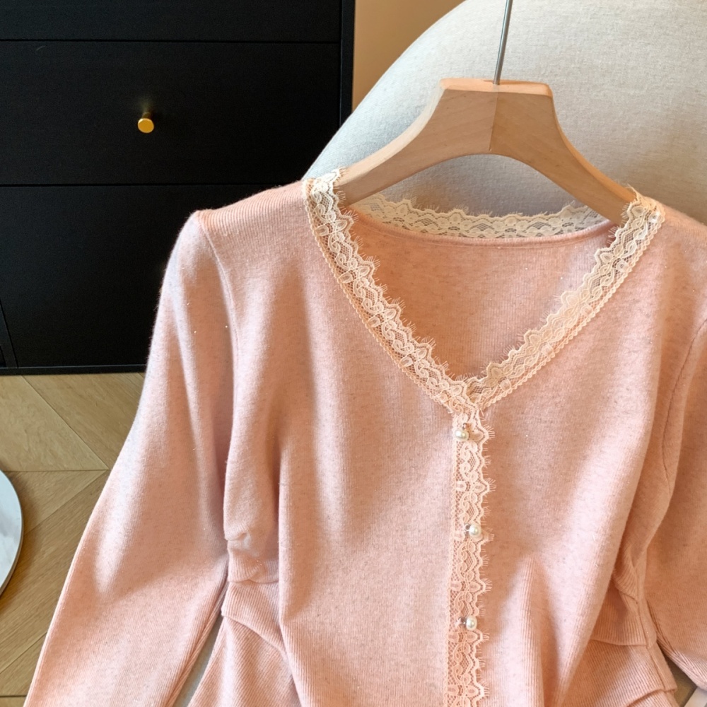 All-match lace sweater autumn and winter tops