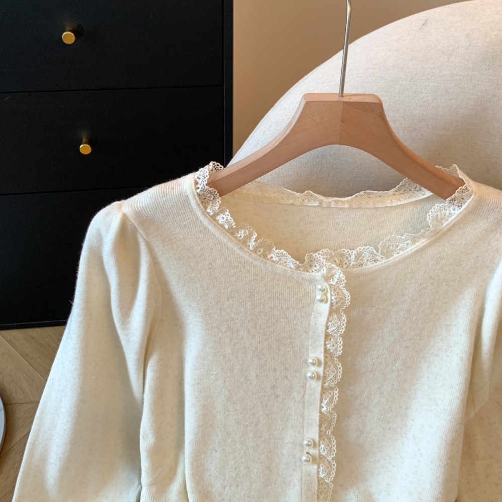 Long sleeve autumn and winter sweater lace tops