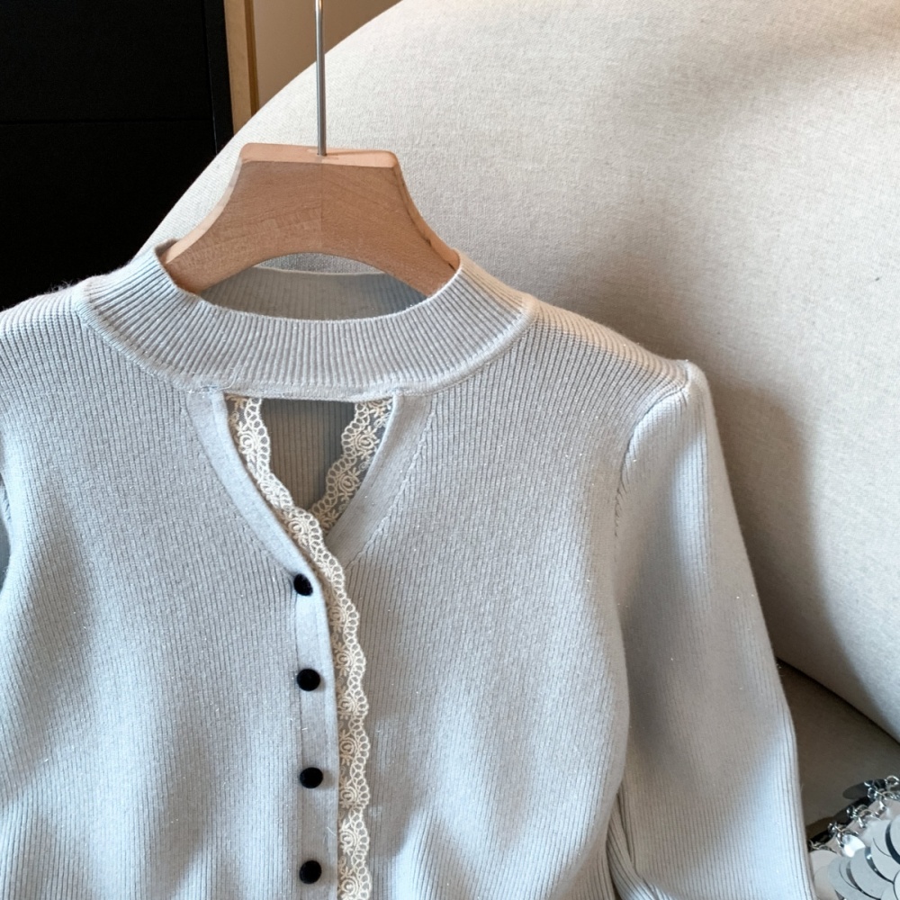 Bottoming temperament splice slim autumn and winter tops