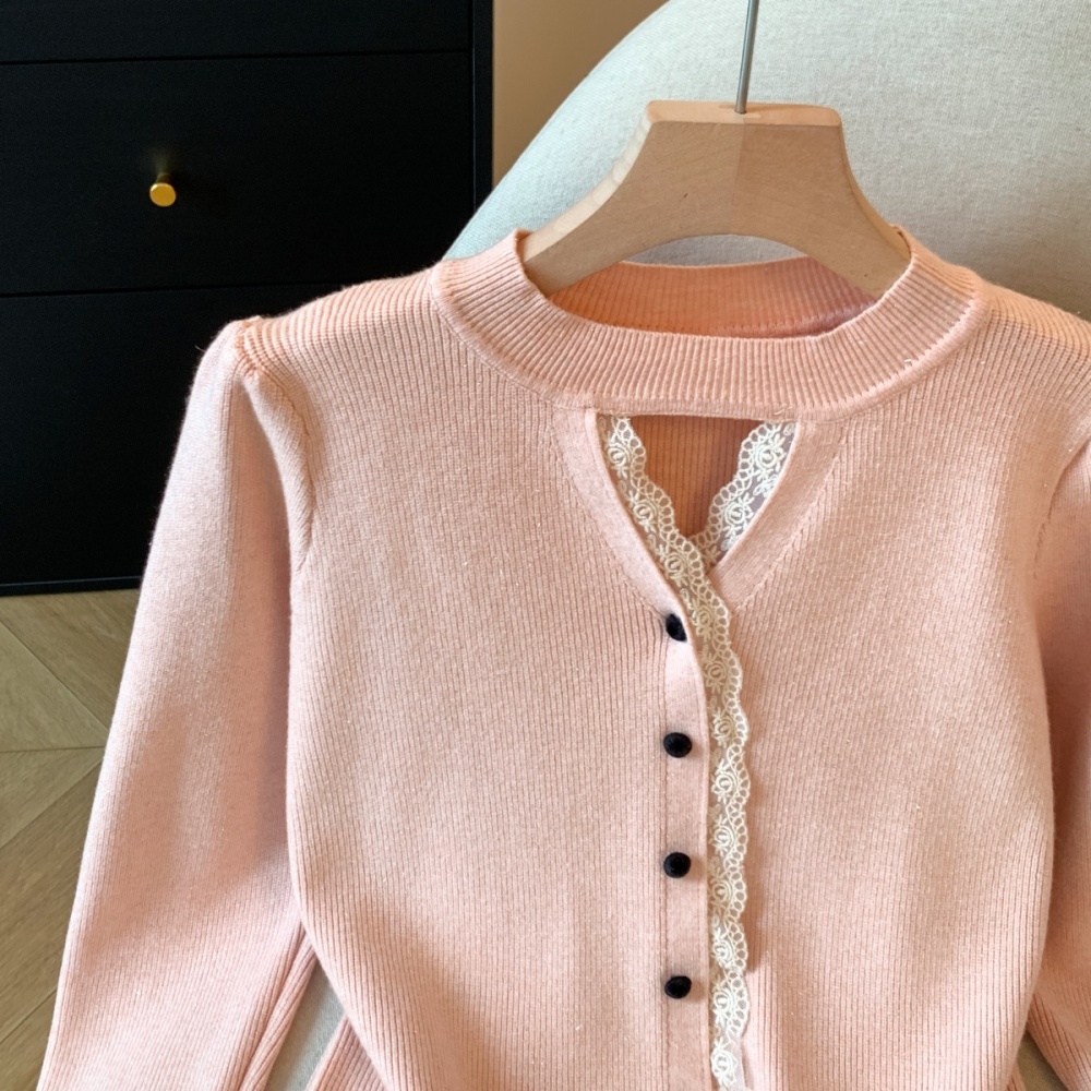 Bottoming temperament splice slim autumn and winter tops
