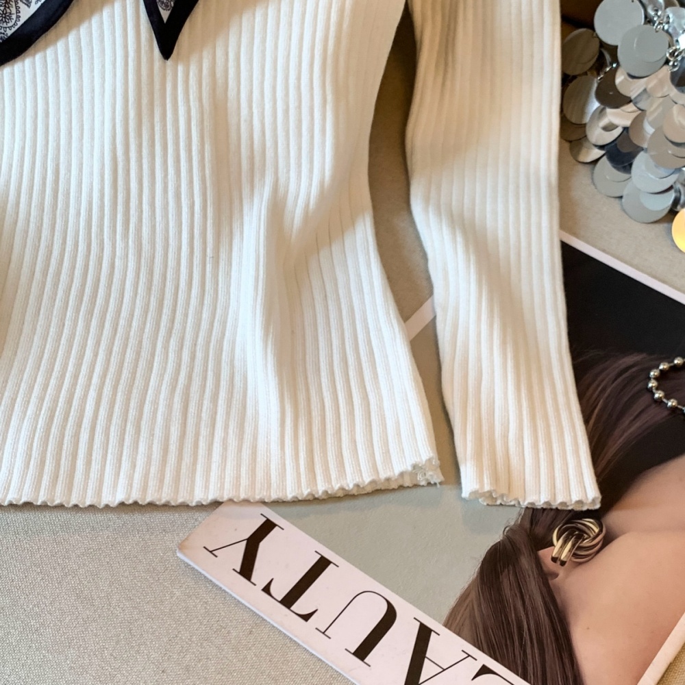 Show young scarves long sleeve sweater for women