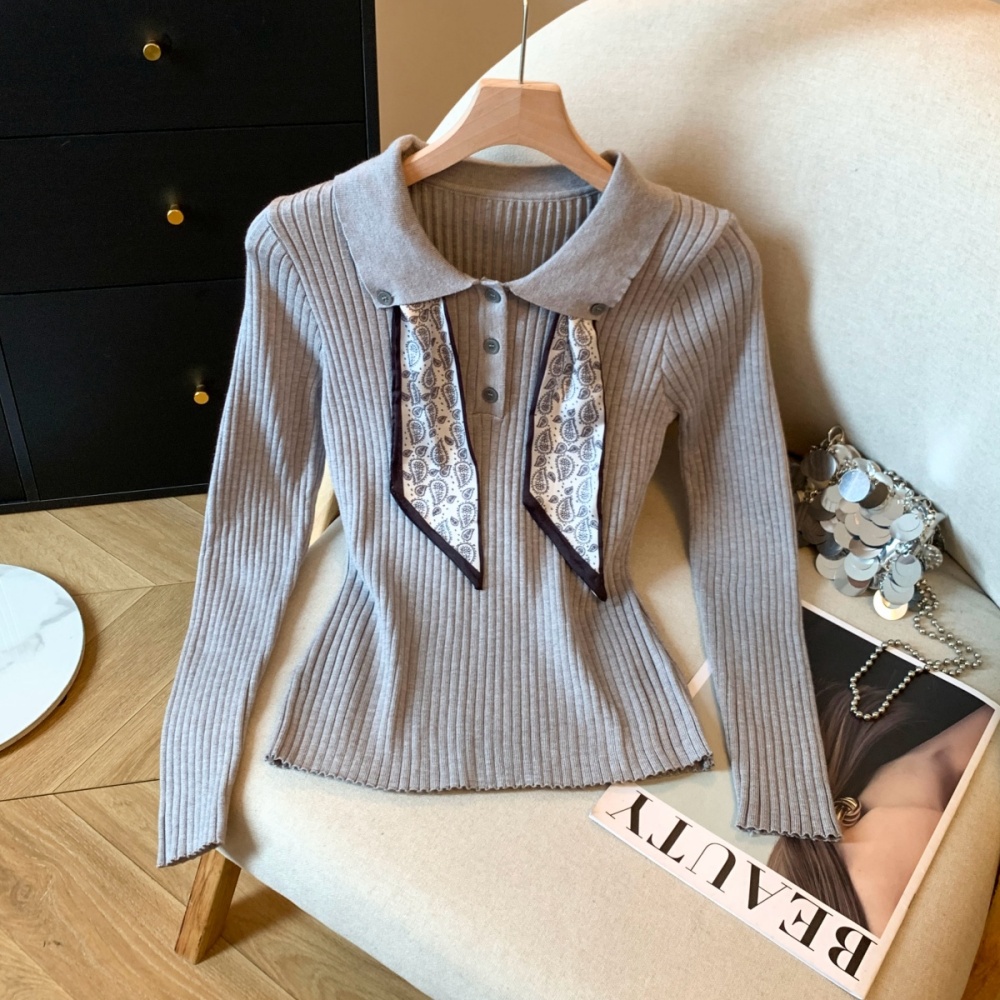 Show young scarves long sleeve sweater for women
