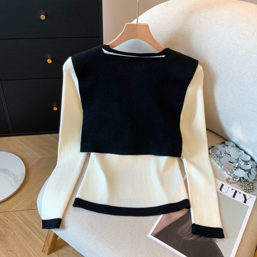 Autumn and winter shawl mixed colors tops 2pcs set