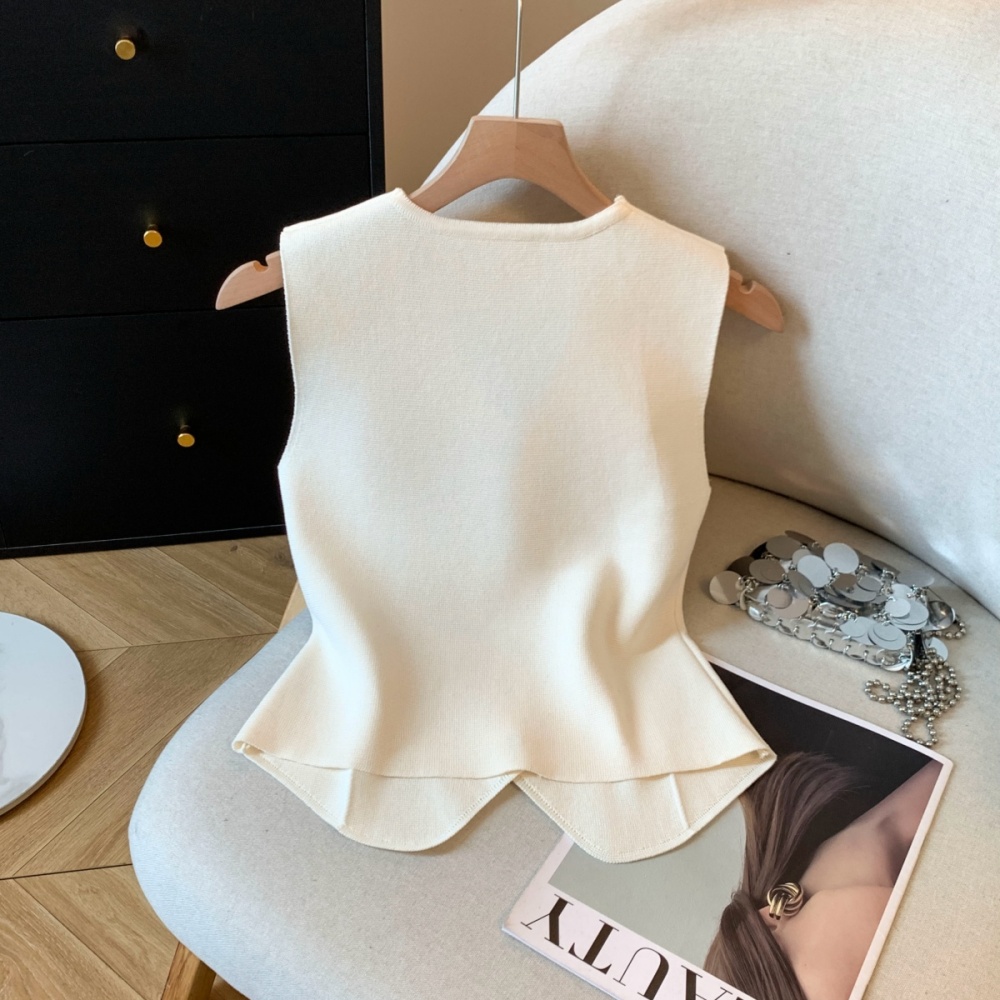 V-neck pinched waist vest unique small shirt for women