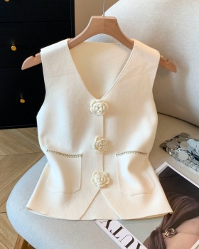 V-neck ice silk small shirt Western style vest for women