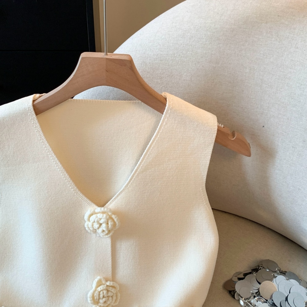 V-neck ice silk small shirt Western style vest for women