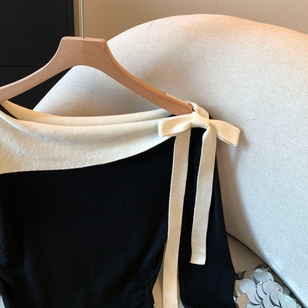 Temperament Western style fold autumn and winter tops