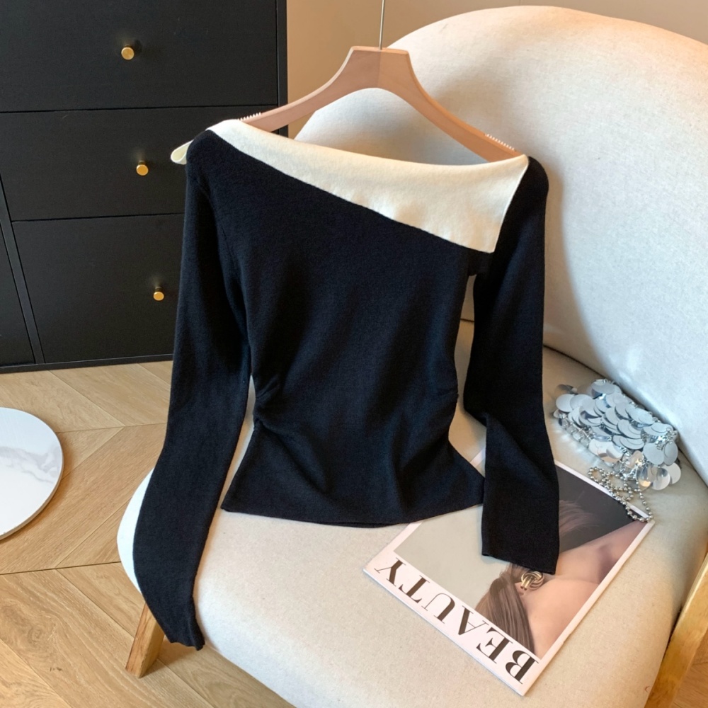 Temperament Western style fold autumn and winter tops