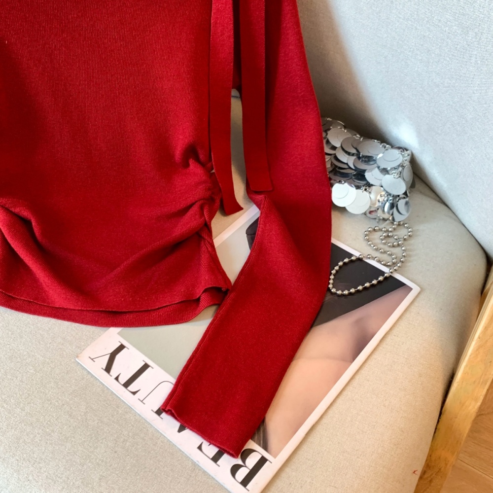 Temperament Western style fold autumn and winter tops