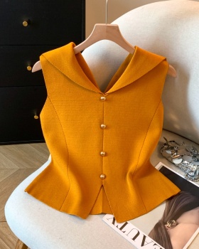 Summer enticement navy collar tops sexy France style vest