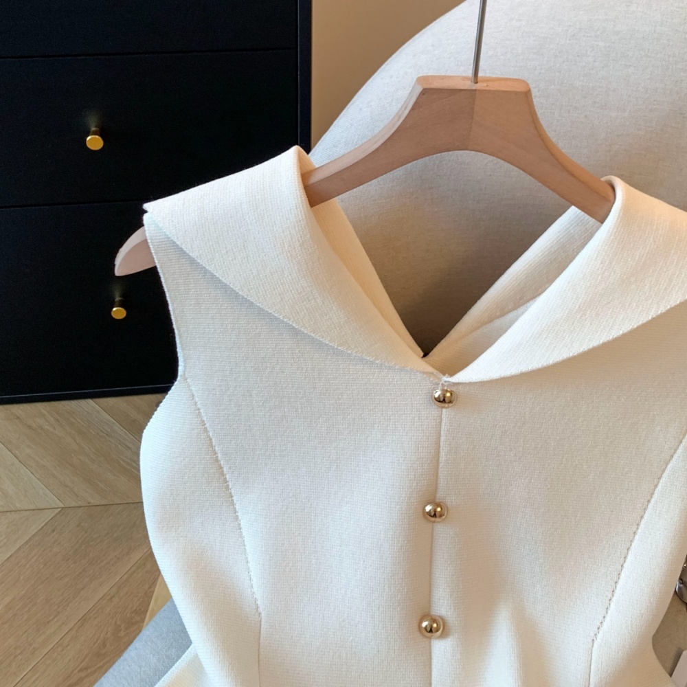Summer enticement navy collar tops sexy France style vest