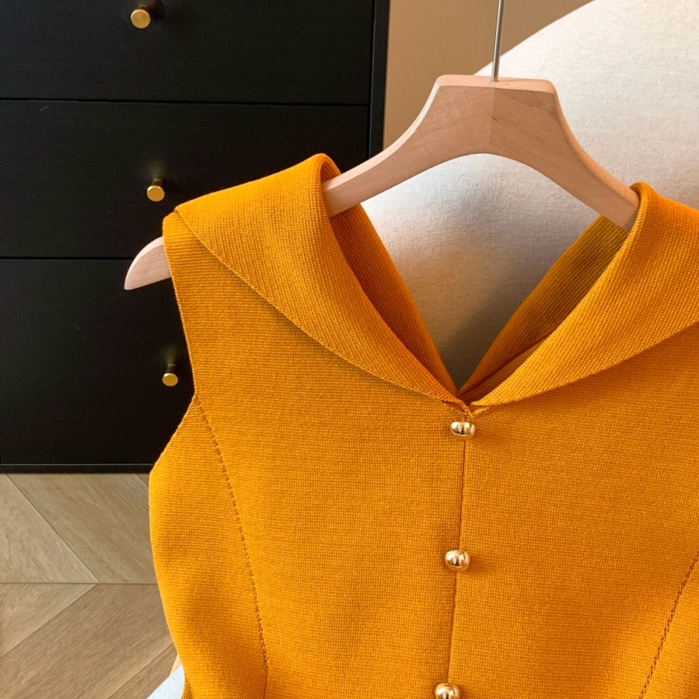 Summer enticement navy collar tops sexy France style vest