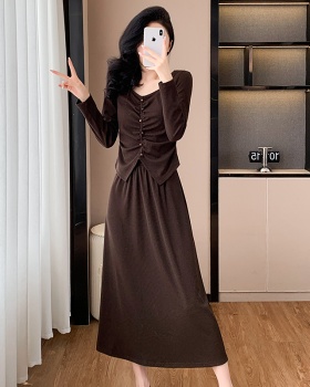 Autumn tops France style skirt 2pcs set