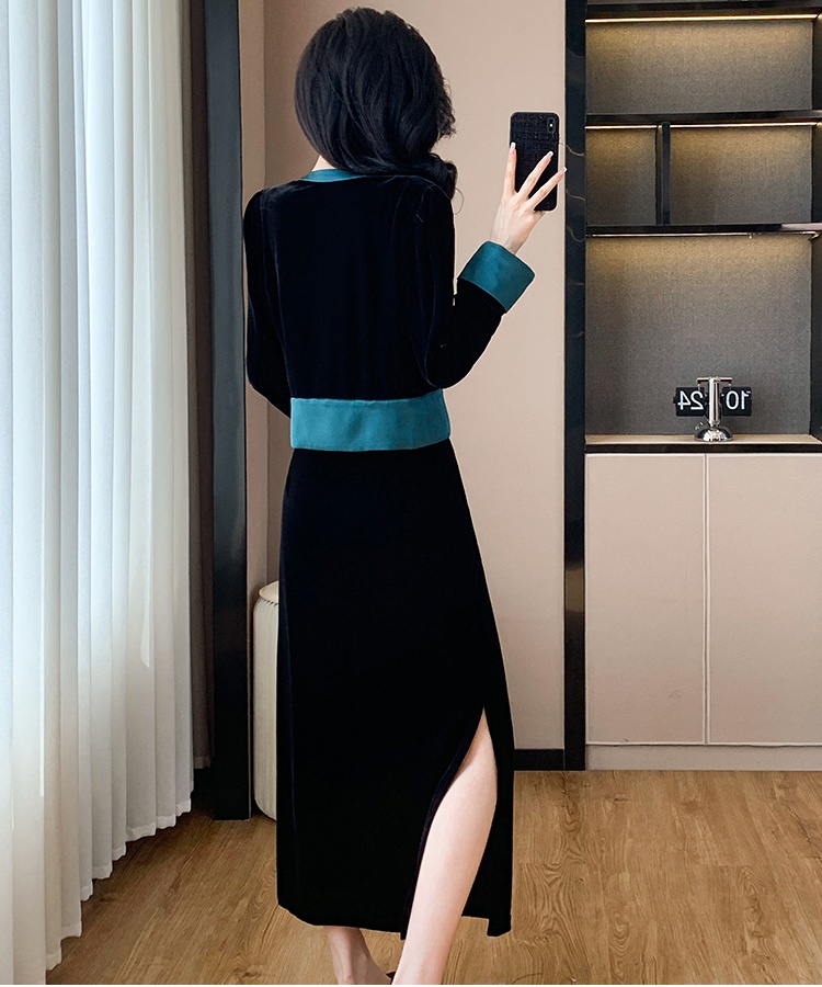 Split mixed colors small shirt chanelstyle skirt 2pcs set