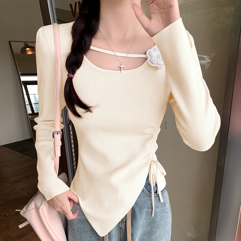 Flowers irregular tops autumn stereoscopic sweater