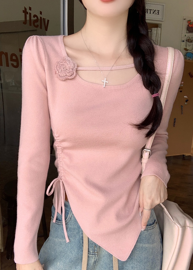 Flowers irregular tops autumn stereoscopic sweater