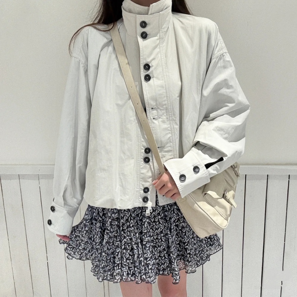 Niche bud autumn work clothing short loose coat
