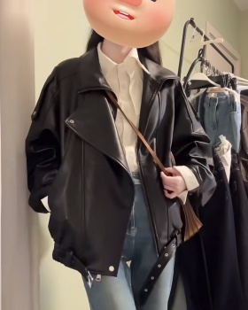 Unique locomotive black jacket retro autumn coat for women