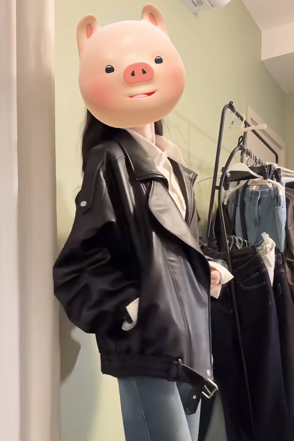 Unique locomotive black jacket retro autumn coat for women