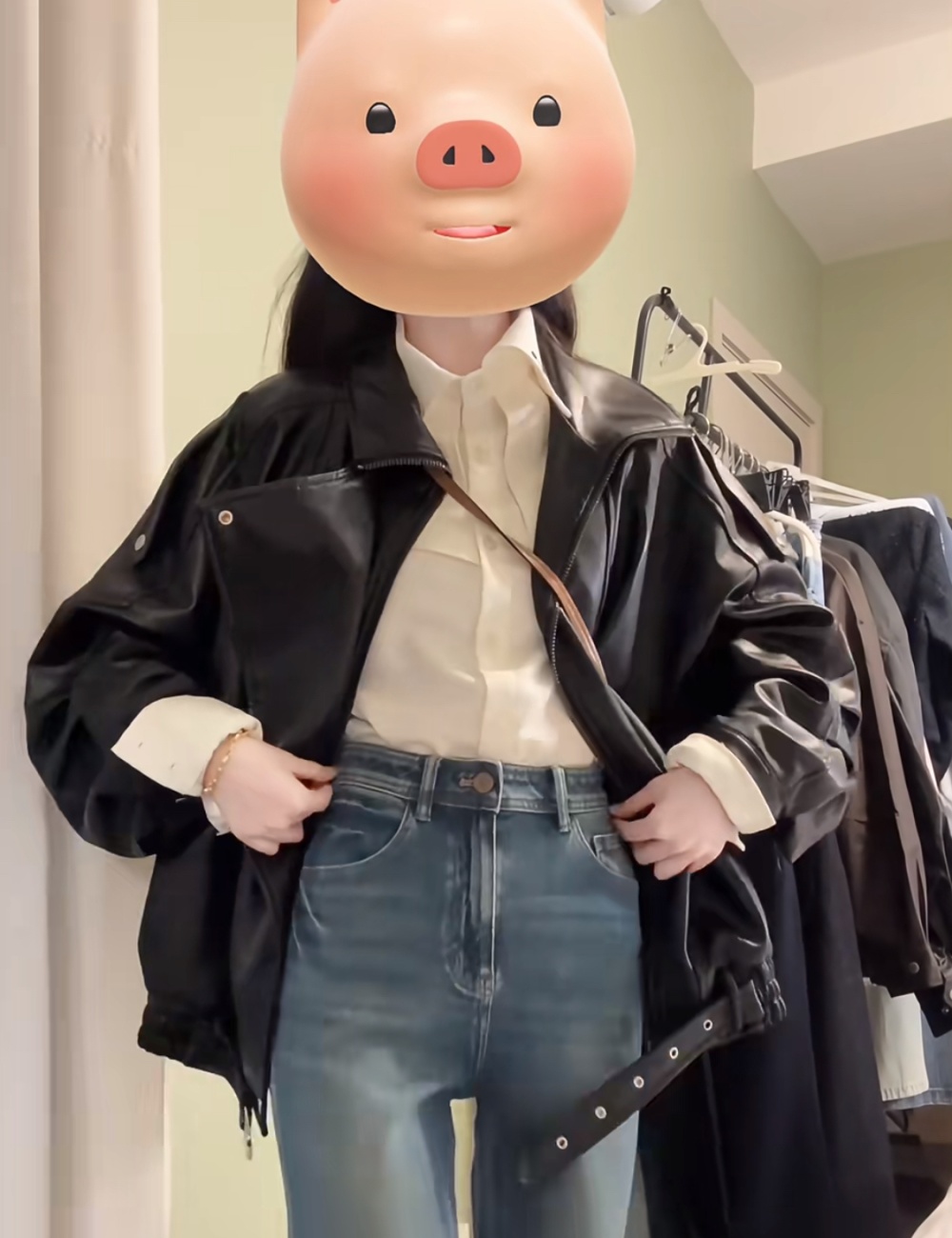 Unique locomotive black jacket retro autumn coat for women