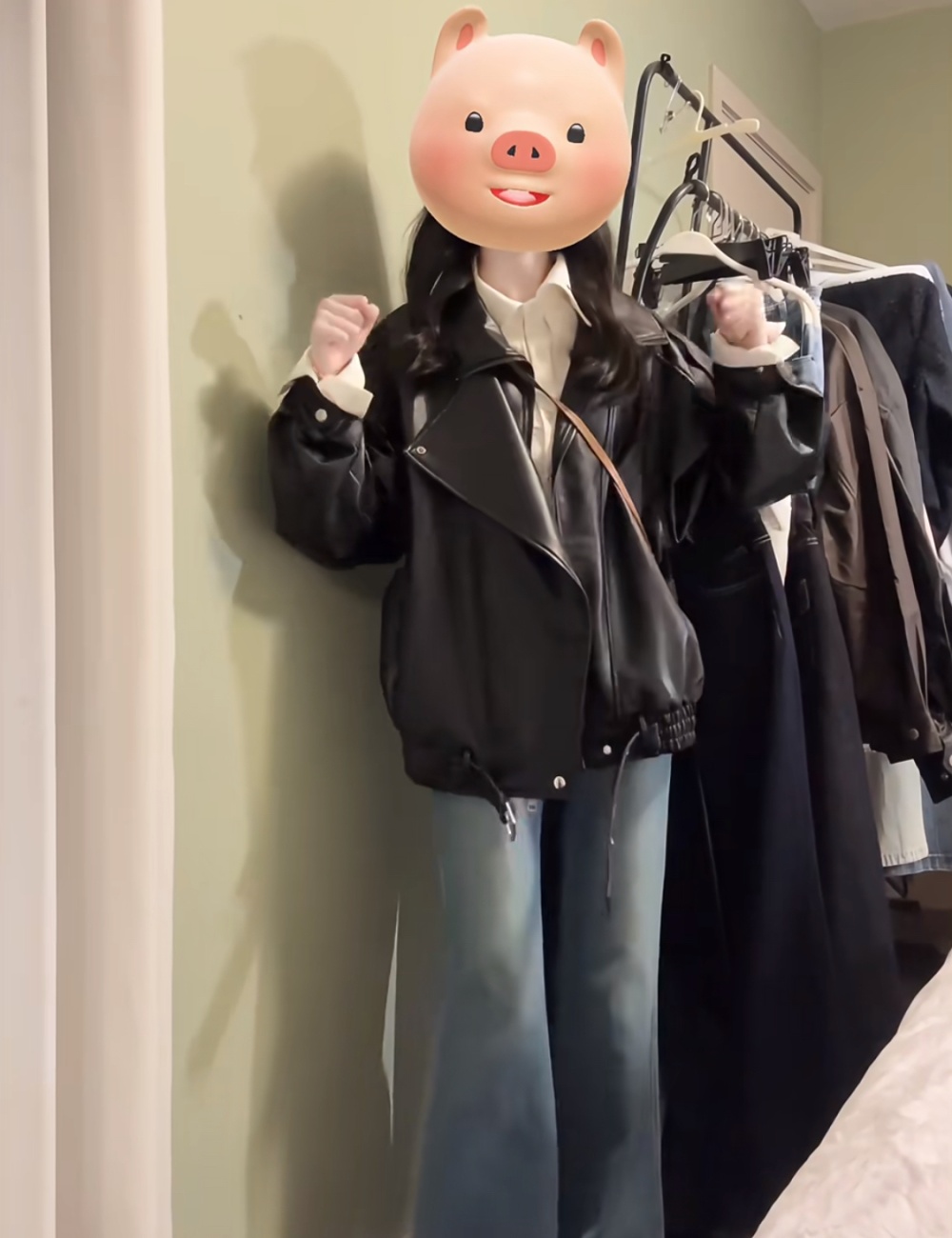 Unique locomotive black jacket retro autumn coat for women