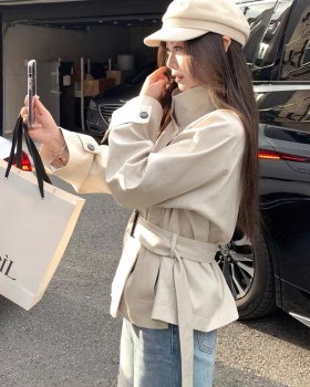 Short British style windbreaker Korean style pinched waist coat