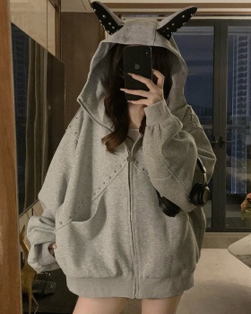 Couples Casual retro coat hooded autumn hoodie for women