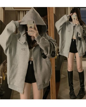Couples hooded zip tops simple autumn hoodie
