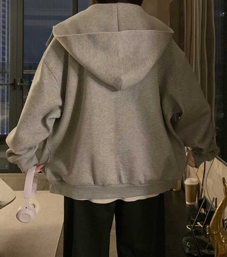 Couples hooded zip tops simple autumn hoodie