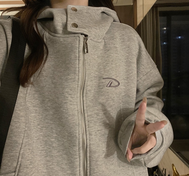 Couples hooded zip tops simple autumn hoodie