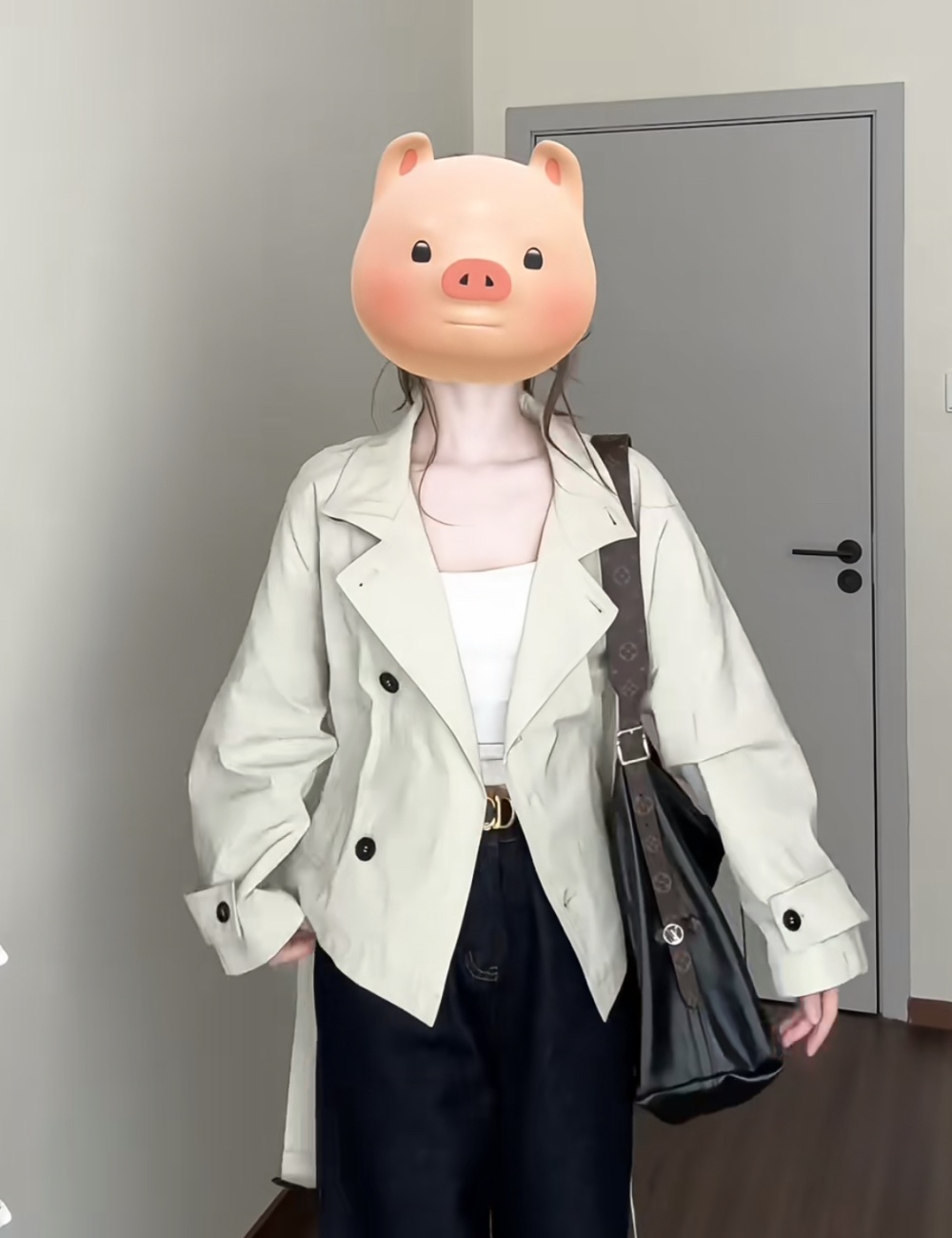 Korean style windbreaker overcoat for women