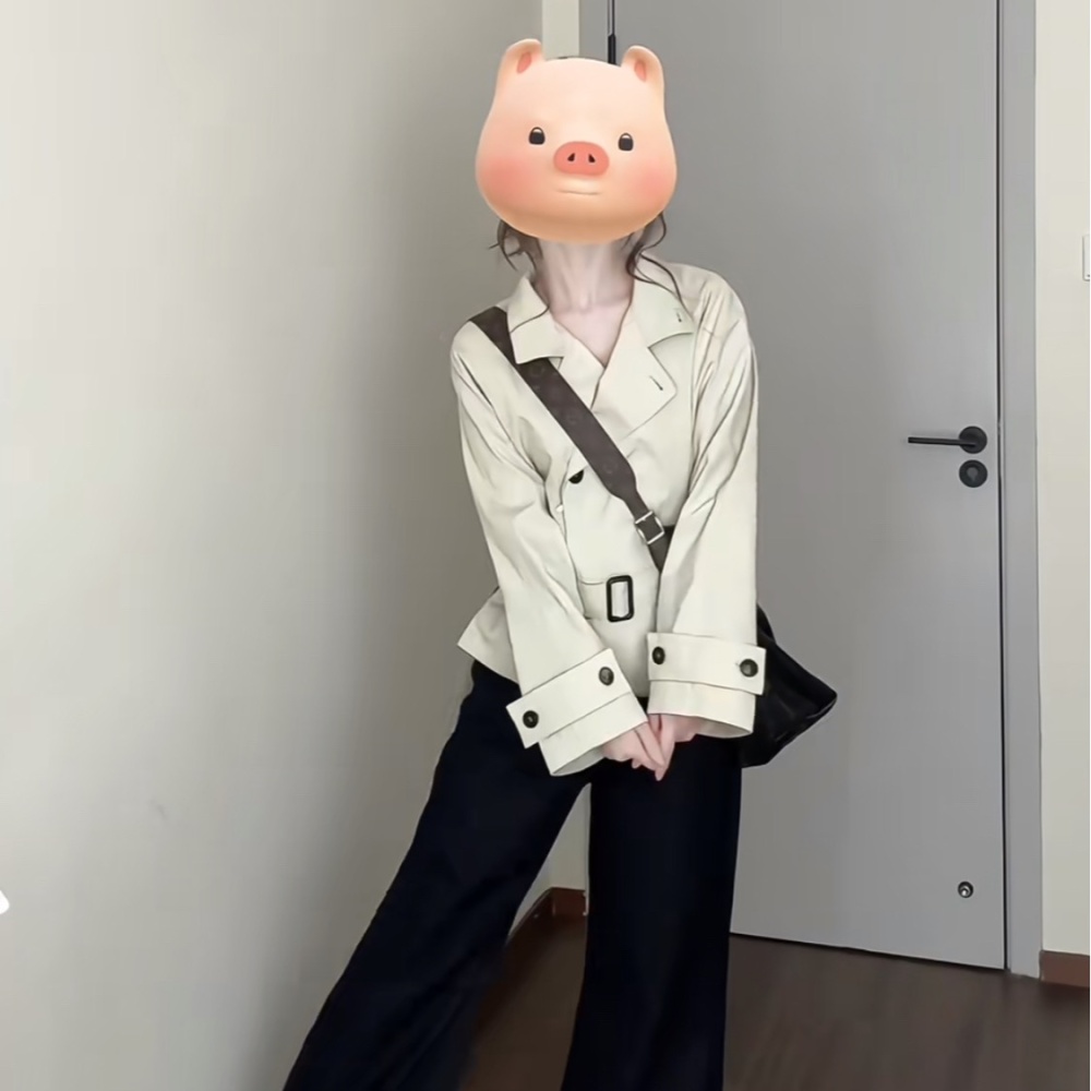 Korean style windbreaker overcoat for women