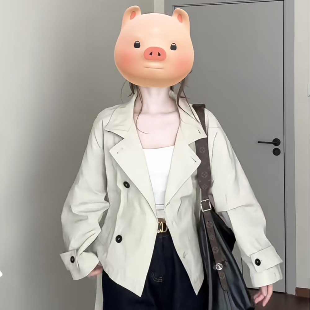 Korean style windbreaker overcoat for women