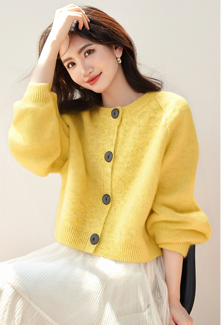 Big buckle loose cardigan all-match thin coat for women