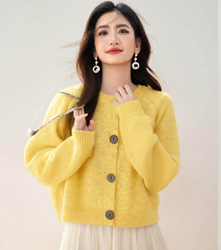 Big buckle loose cardigan all-match thin coat for women