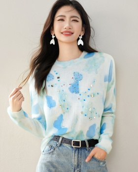 Korean style autumn sweater butterfly temperament tops