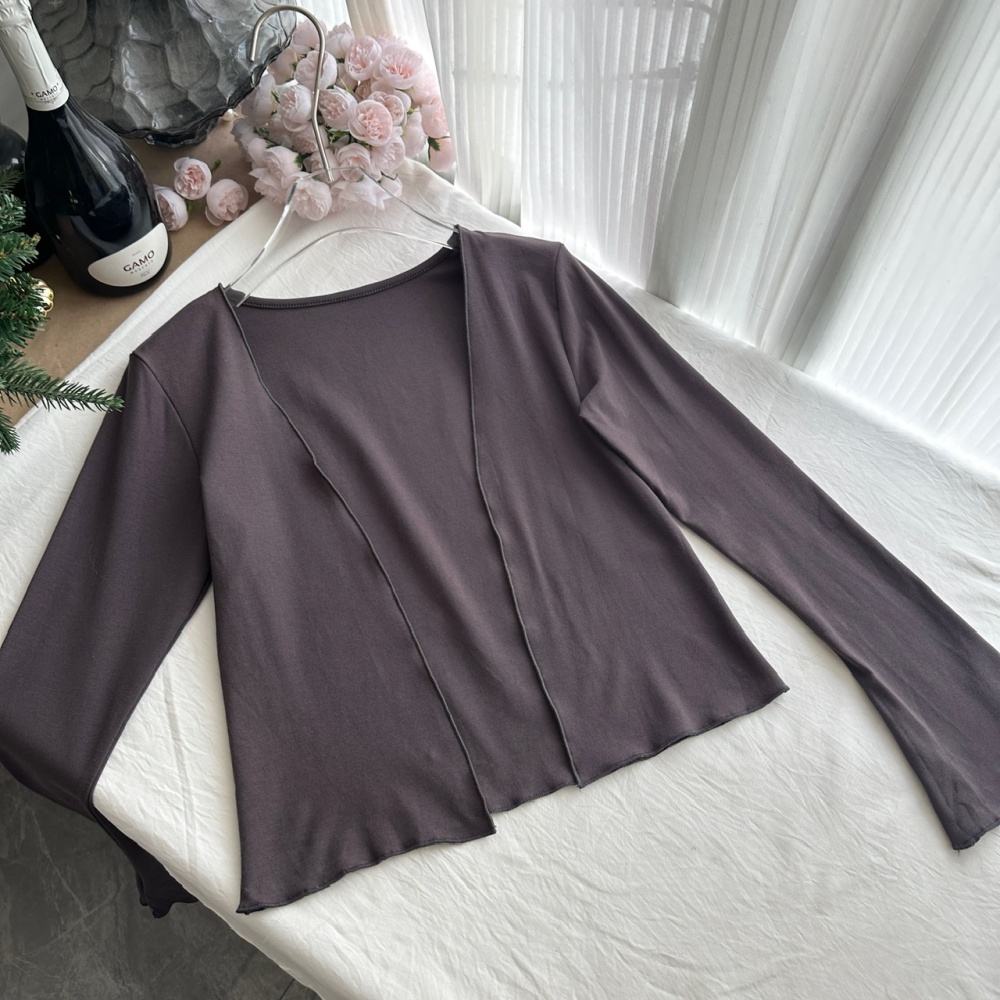 Strapless banquet long dress sloping shoulder cardigan a set