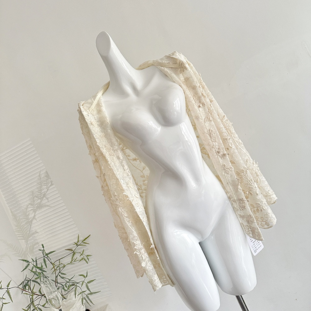 Lace temperament cardigan sunscreen hooded tops for women