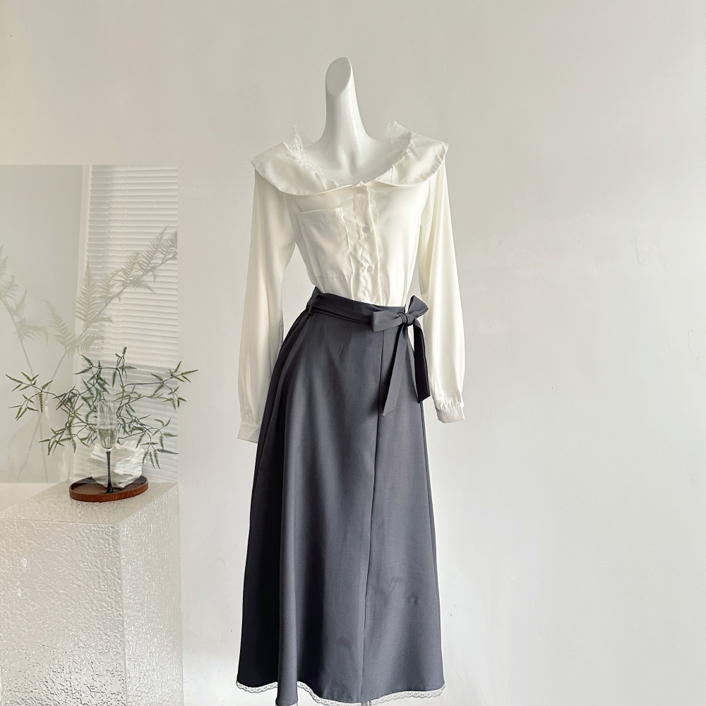 All-match autumn skirt temperament shirt 2pcs set