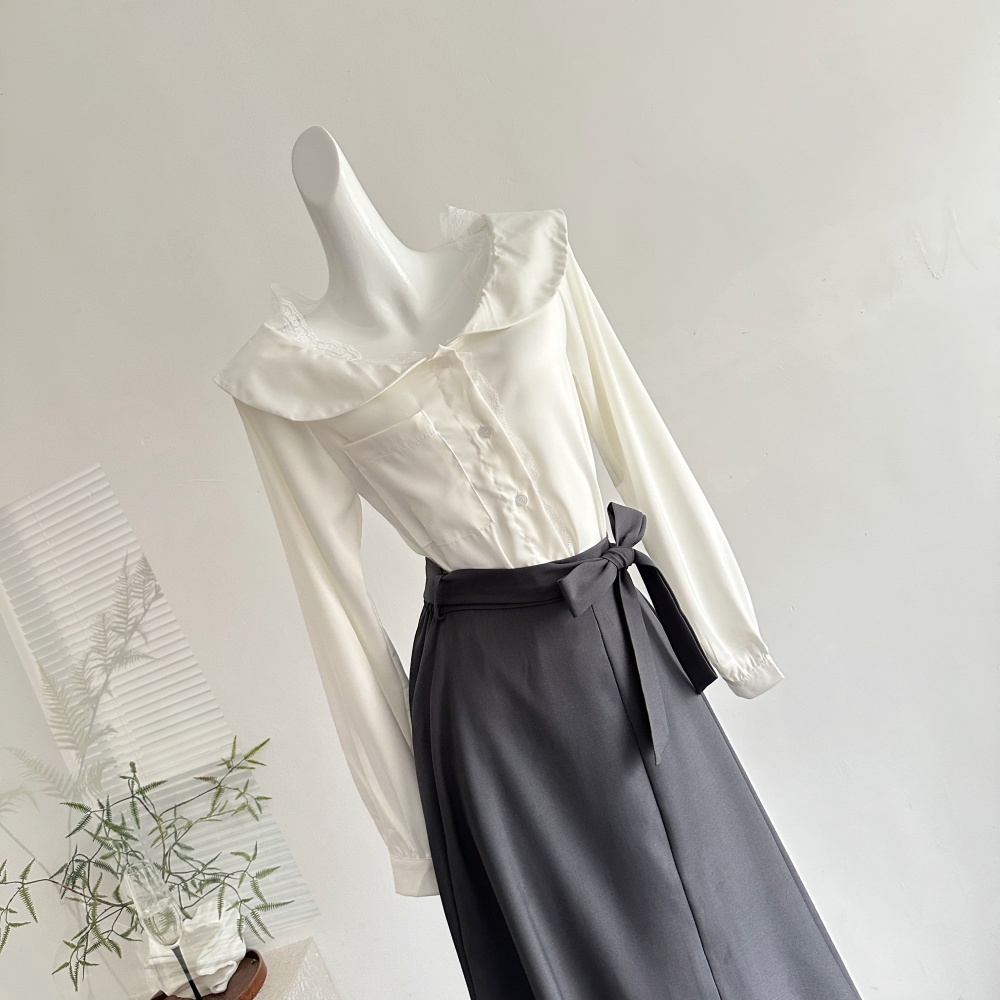 All-match autumn skirt temperament shirt 2pcs set