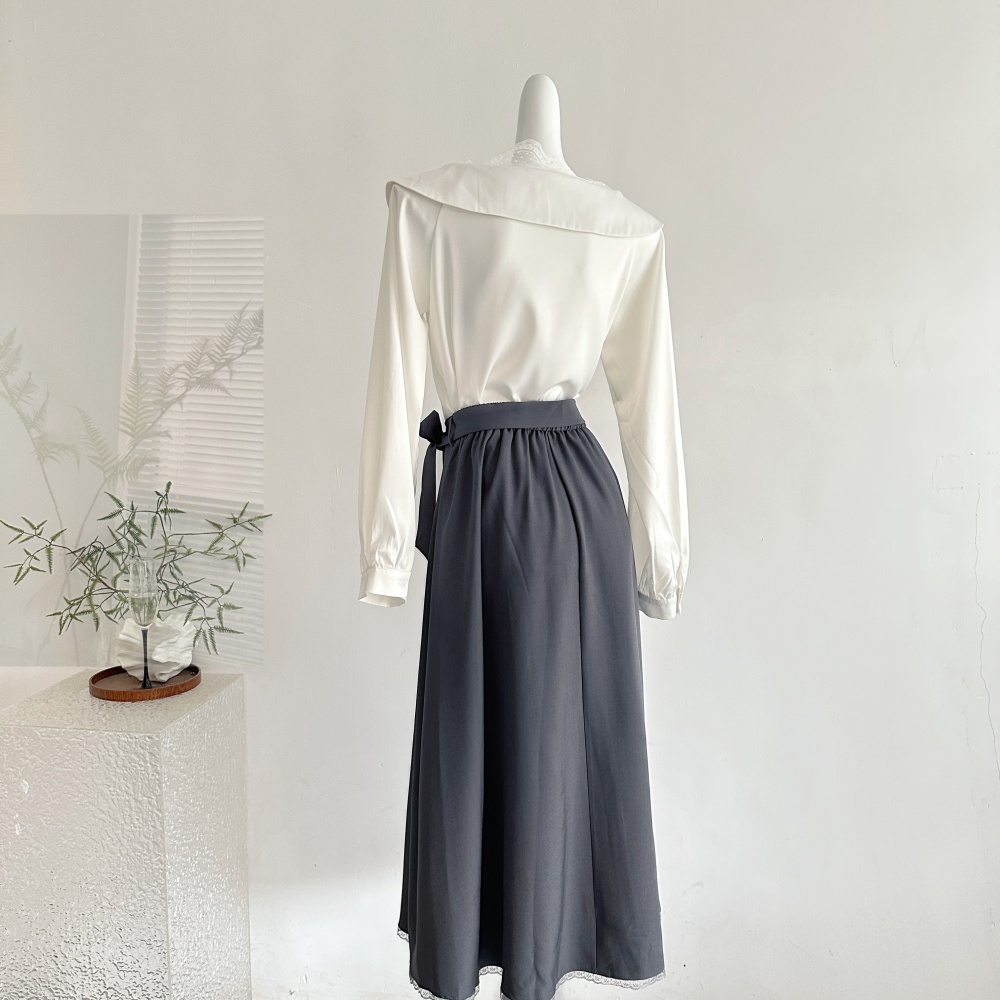All-match autumn skirt temperament shirt 2pcs set