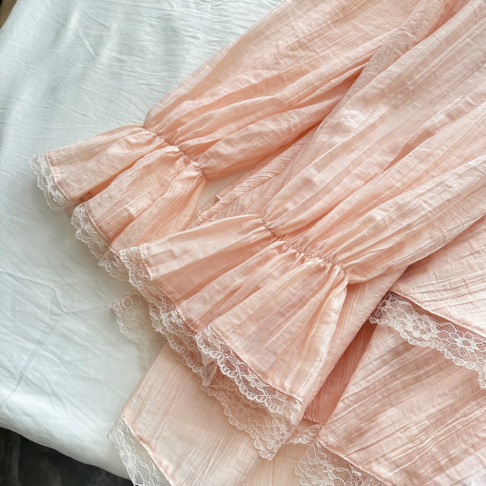 Loose autumn slim short skirt sweet summer tops a set