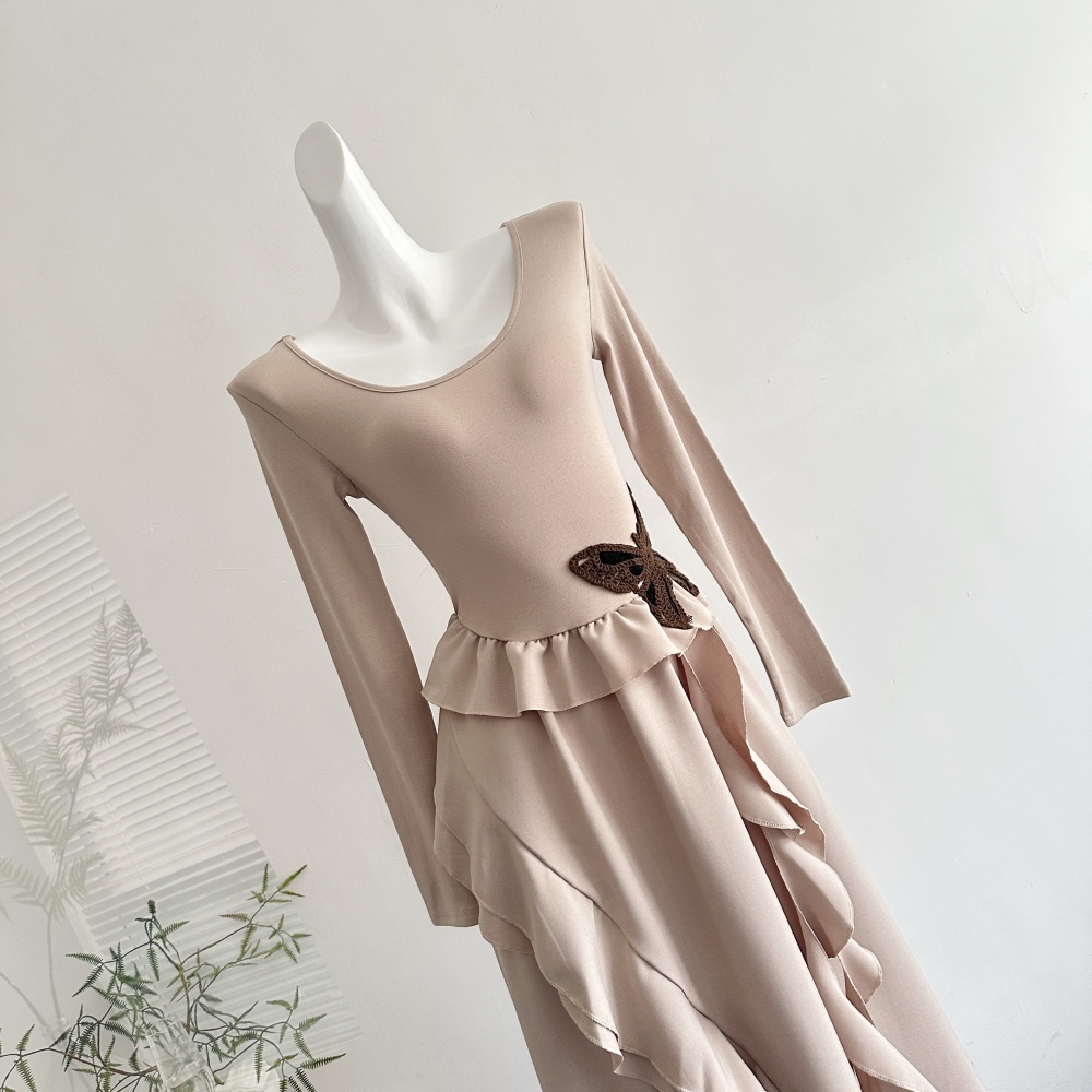 Autumn irregular dress long sleeve long dress