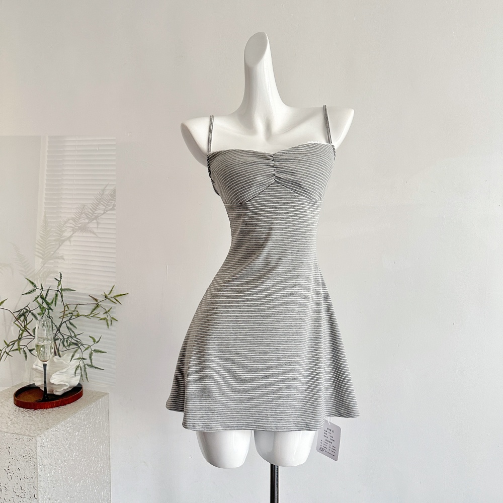 Slim fold cardigan sling dress a set for women