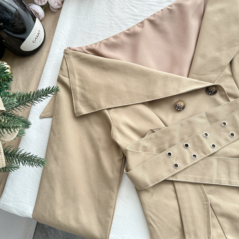 Pinched waist large lapel coat small short shorts a set