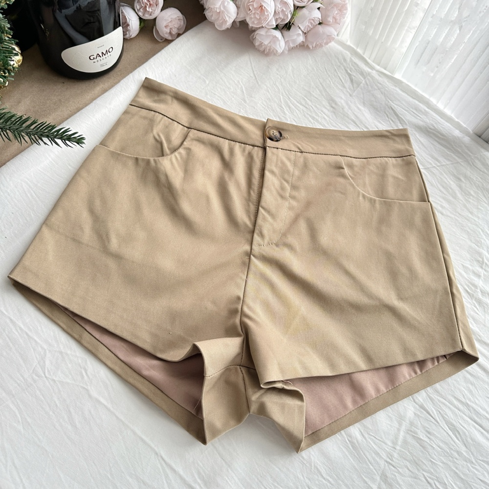Pinched waist large lapel coat small short shorts a set