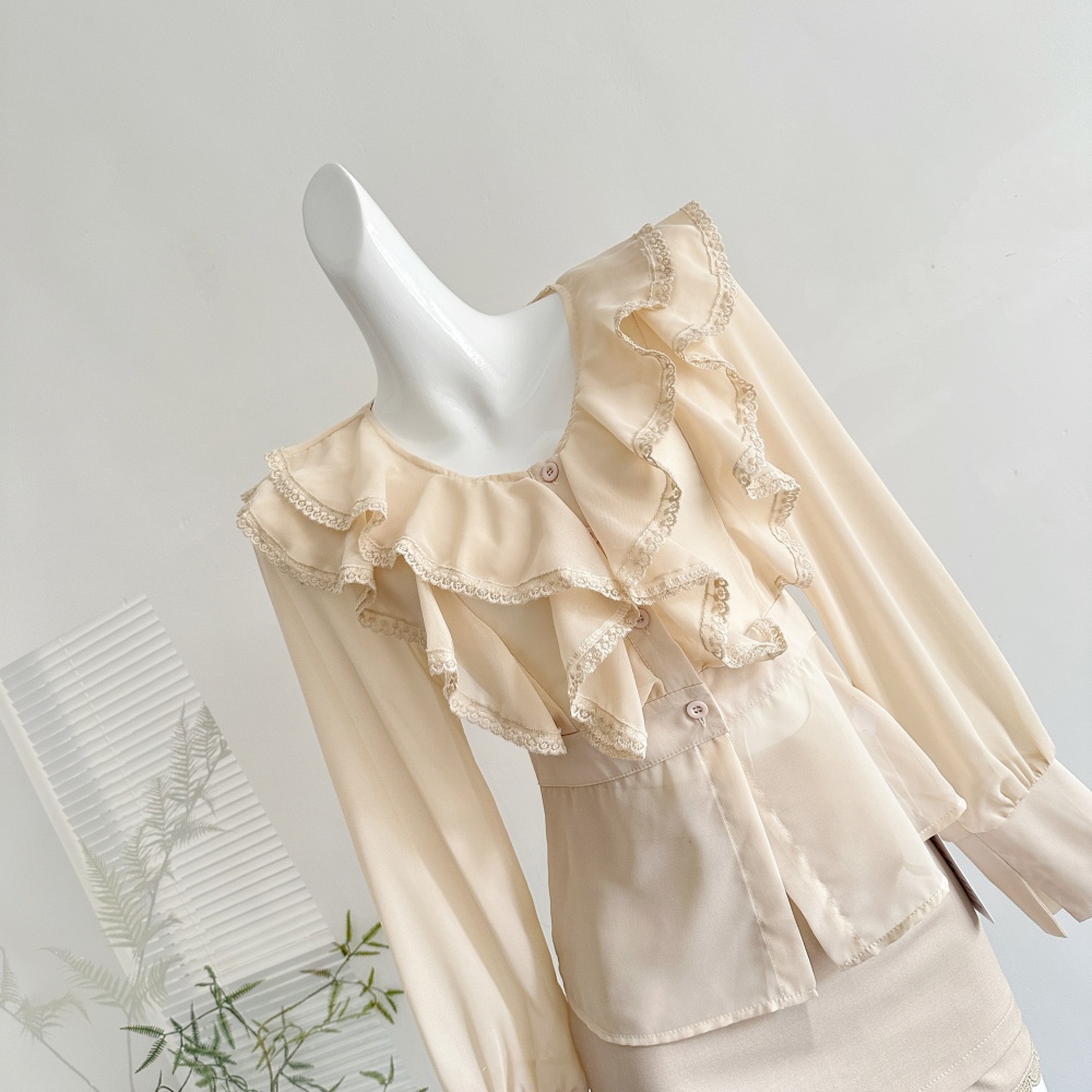 Temperament fashion niche enticement shirt a set for women